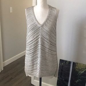 White House Black Market gold knit tunic